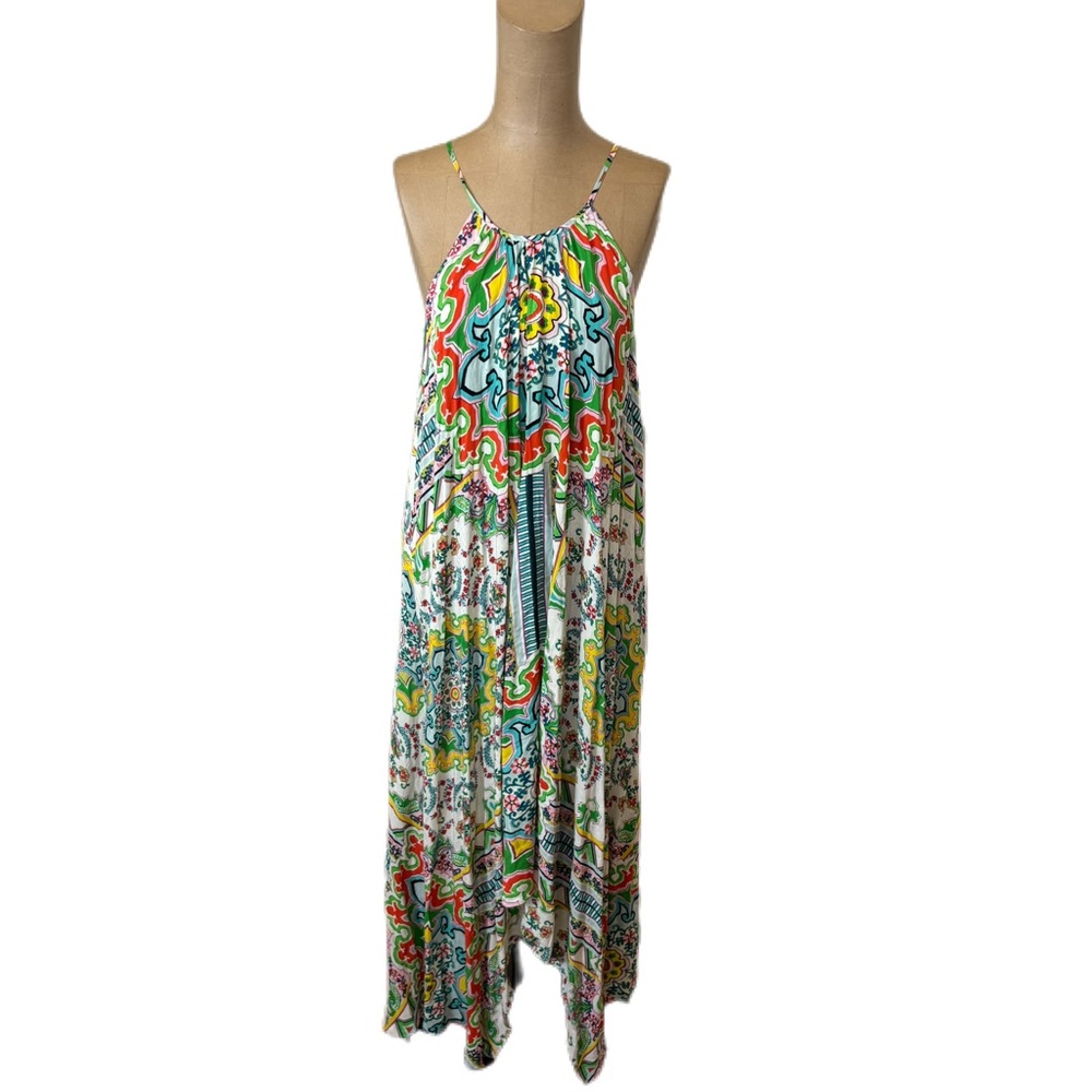 Anthropologie Ella Halter Handkerchief Maxi Dress Size MP/LP